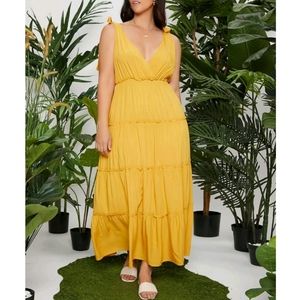 Yellow Sleeveless Maxi Dress